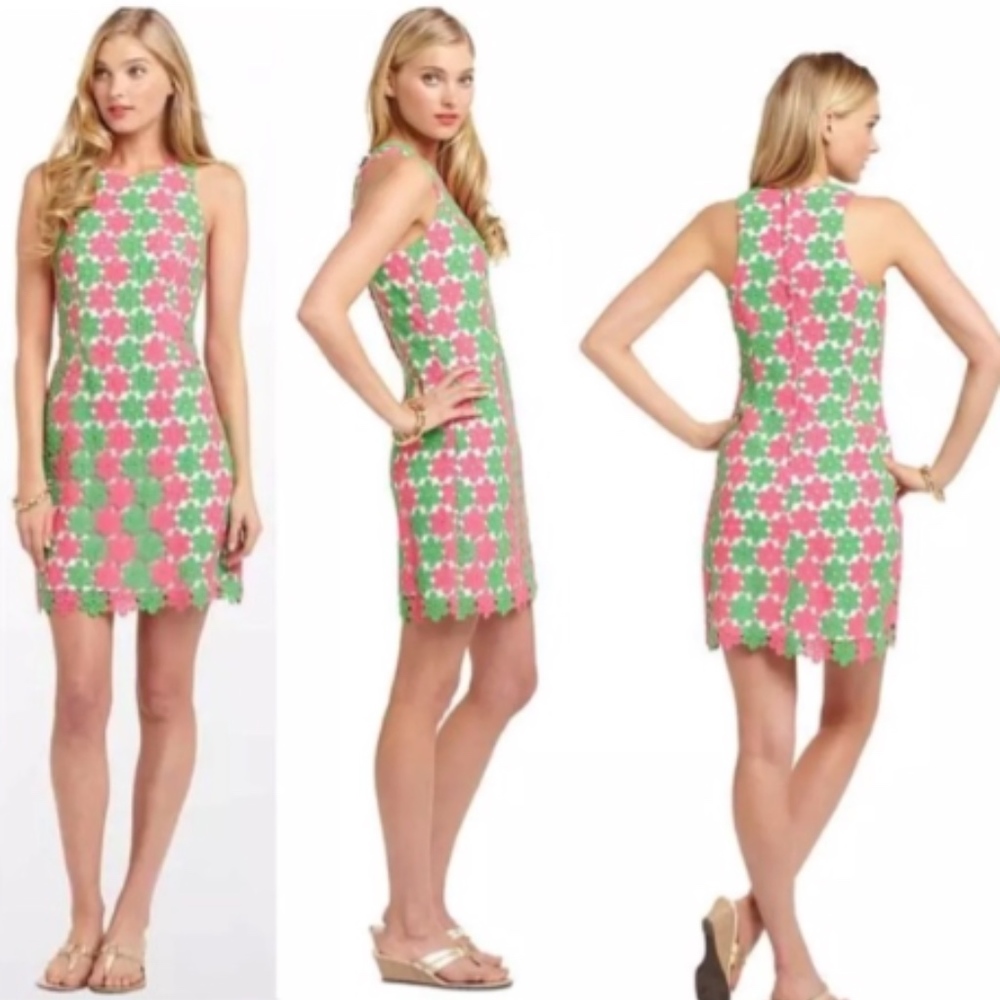 Lily Pulitzer Truly Pedals Green & Pink Dress 00